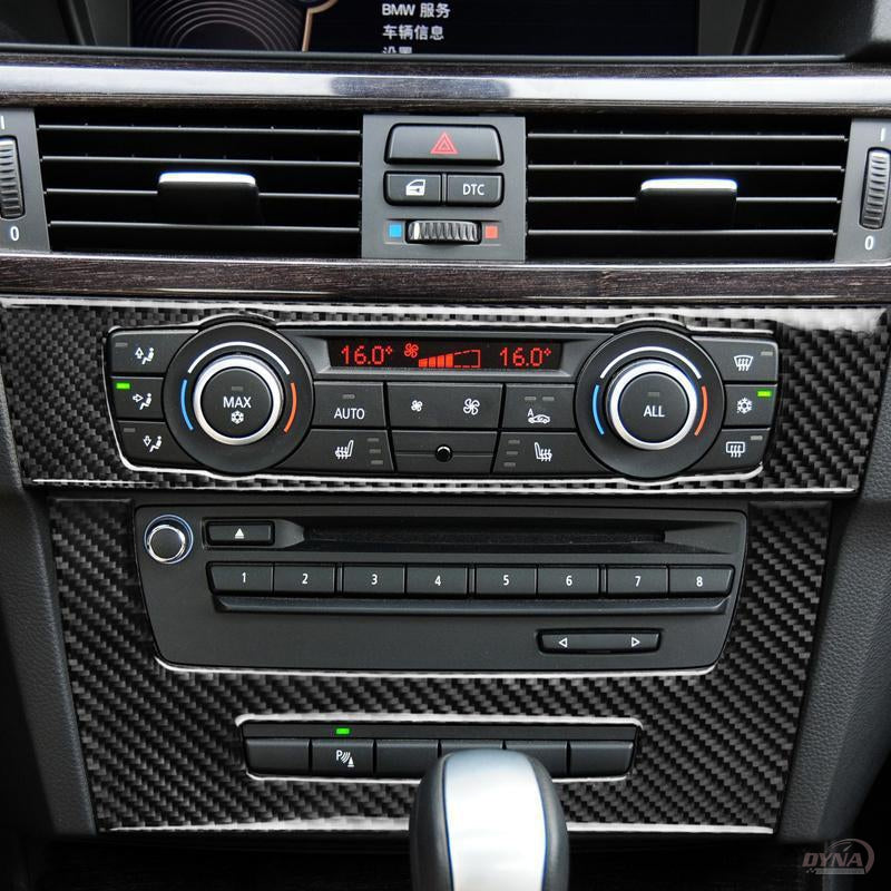 BetterHumz Carbon Fiber For BMW E90 E92 E93 Air Conditioning CD Control  Panel Stickers M performance Interior Trim Decoration