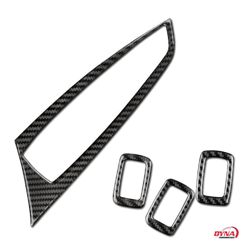 DynaCarbon™️ Carbon Fiber Full Set Window Control Frame Trim Overlay for BMW X3 F25 X4 F26 2014-2016