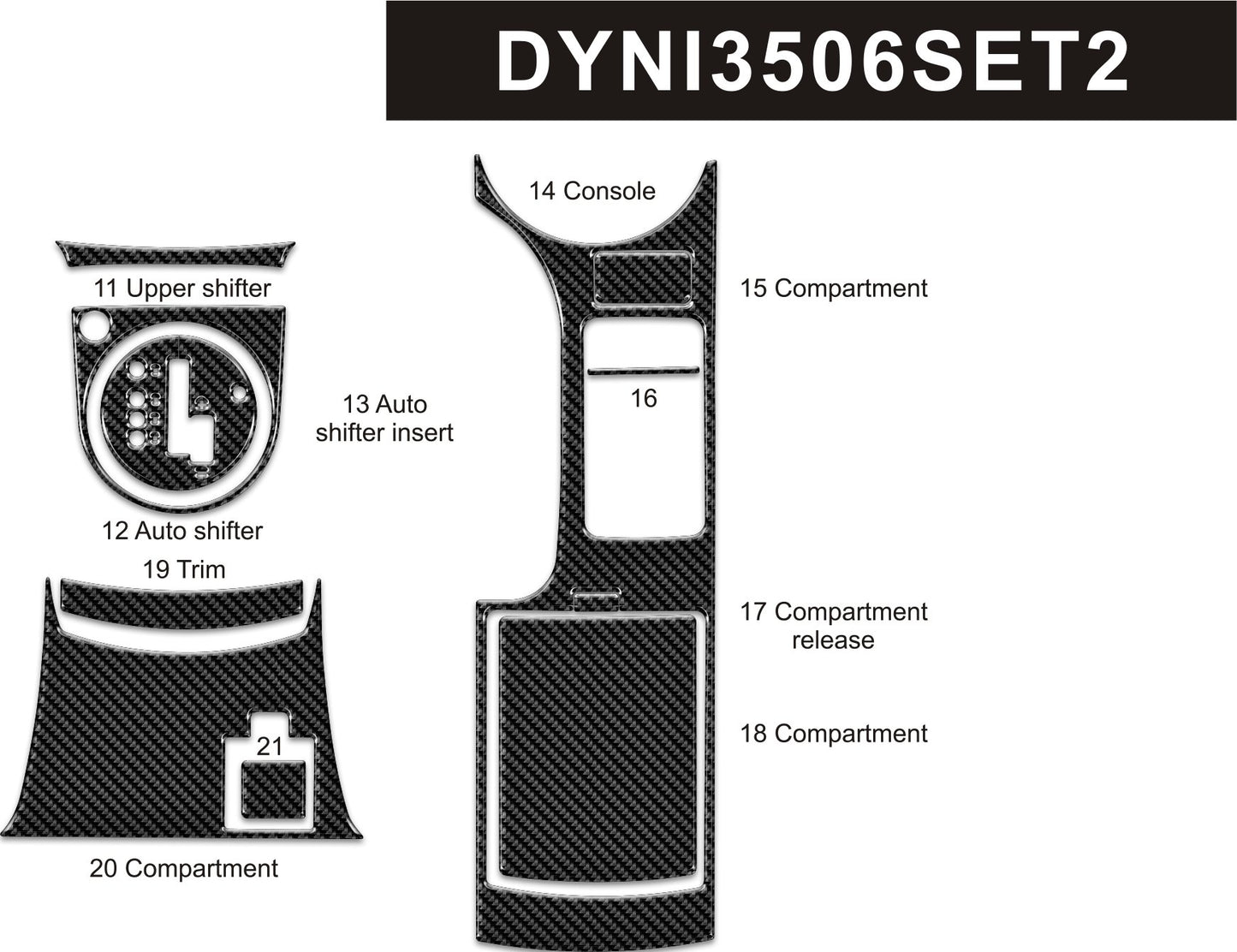 DynaCarbon™ Full Center Console Gear Shift Panel for Nissan 350z 2006-2009