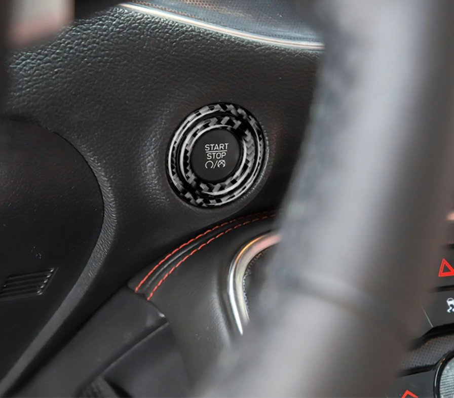 DynaCarbon™️ Carbon Fiber Car Engine Start Stop Button Cover for Dodge Challenger 2015-2023