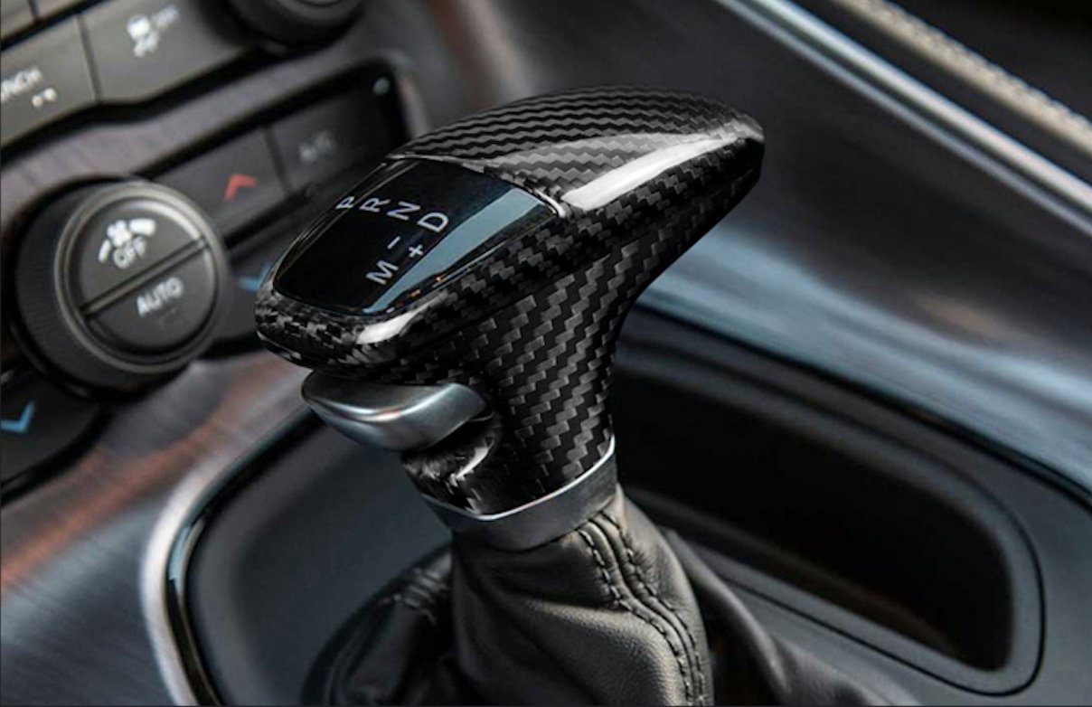 DynaCarbon™️ Hard Carbon Fiber Gear Shift Knob Cover for Dodge Challenger Charger 2015-2023