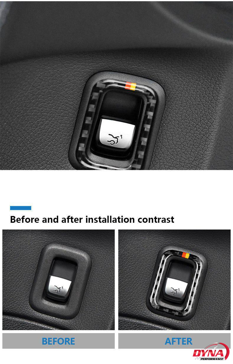 DynaCarbon™️ Carbon Fiber Trunk Switch Trim Overlay for Mercedes Benz C Class W205 C180 C200 C300 GLC