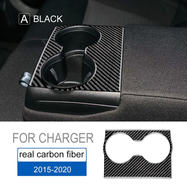 DynaCarbon™️ Carbon Fiber Rear Center Armrest Trim for Dodge Charger 2015-2023