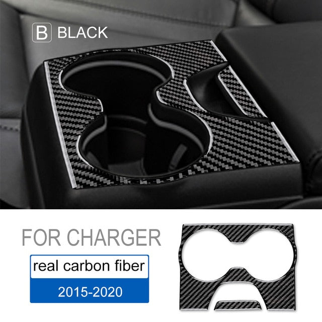 DynaCarbon™️ Carbon Fiber Rear Center Armrest Trim for Dodge Charger 2015-2023