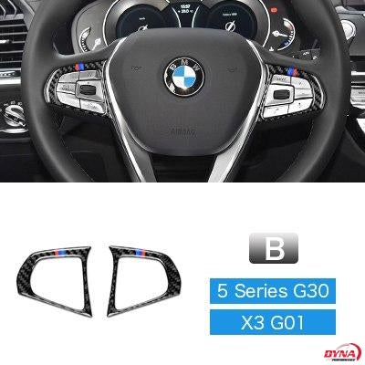 DynaCarbon™️ Carbon Fiber Steering Wheel Trim Overlay for BMW 5